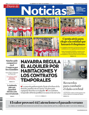 Cover of Diario de Noticias (Spain)