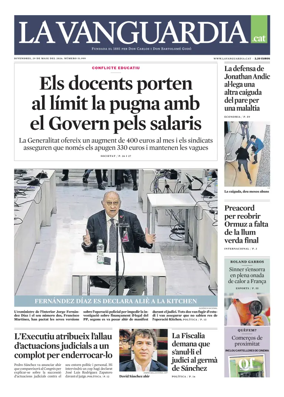 Cover of La Vanguardia (Catala)
