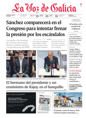 Cover of La Voz de Galicia (Santiago)