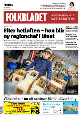 Cover of Folkbladet Vasterbotten