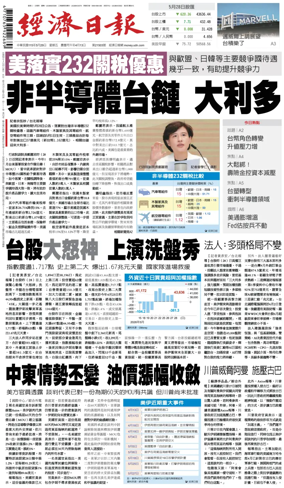 Cover of Economic Daily News (Taiwan)