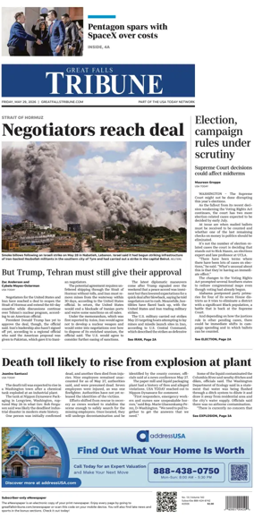 Cover of Great Falls Tribune