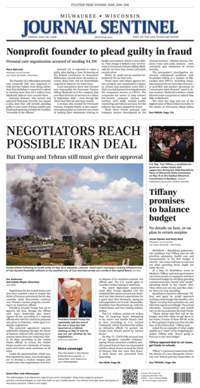 Cover of Milwaukee Journal Sentinel