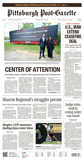 Cover of Pittsburgh Post-Gazette