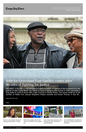 Cover of Tampa Bay Times TFP