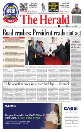 Cover of The Herald (Zimbabwe)
