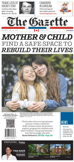 Cover of Montreal Gazette