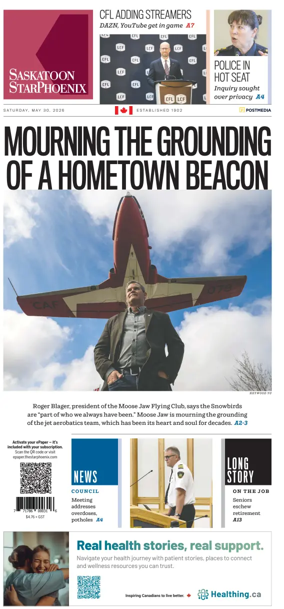 Cover of Saskatoon StarPhoenix