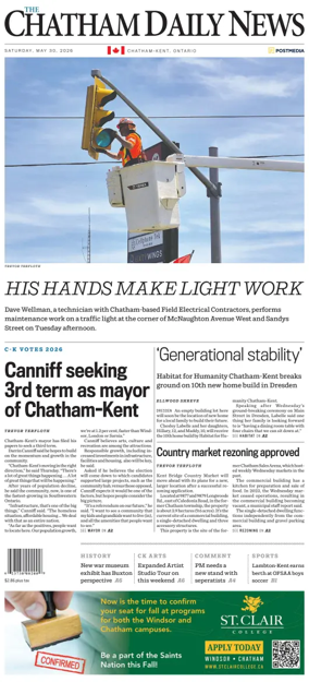 Cover of The Chatham Daily News