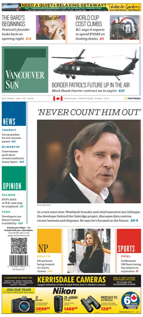 Cover of Vancouver Sun