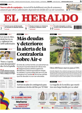 Cover of El Heraldo (Colombia)
