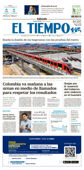 Cover of El Tiempo (Bogota)