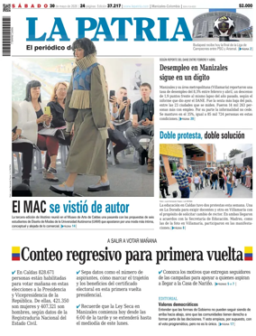 Cover of La Patria (Colombia)