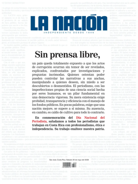 Cover of La Nacion (Costa Rica)