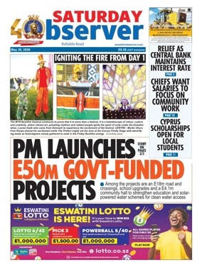 Cover of Saturday Observer (Eswatini)