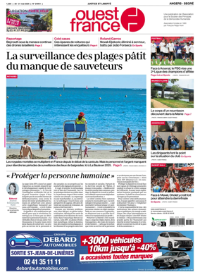 Cover of Ouest France (Angers / Segre)
