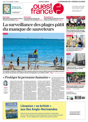 Cover of Ouest France (La Roche-sur-Yon - Fontenay-le-Comte)