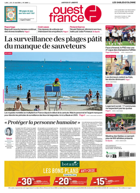 Cover of Ouest France (Les Sables-d'Olonne)