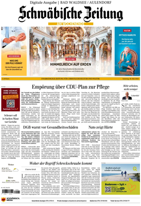 Cover of Schwabische Zeitung (Bad Waldsee / Aulendorf)