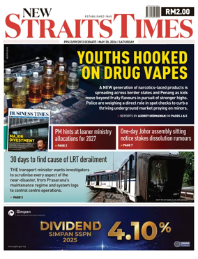 Cover of New Straits Times