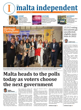 Cover of Malta Independent