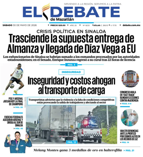 Cover of El Debate de Mazatlan