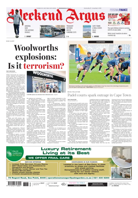 Cover of Weekend Argus (Saturday Edition)
