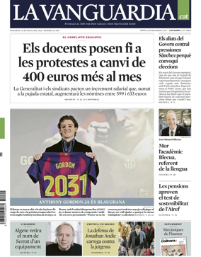 Cover of La Vanguardia (Catalonia - 1st edition)