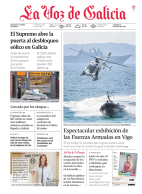 Cover of La Voz de Galicia (A Coruna)