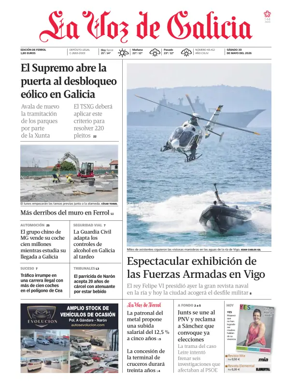 Cover of La Voz de Galicia (Ferrol)