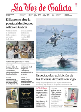 Cover of La Voz de Galicia (Ourense)