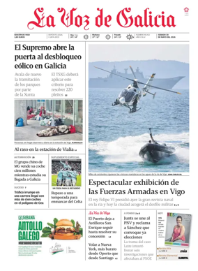 Cover of La Voz de Galicia (Vigo)