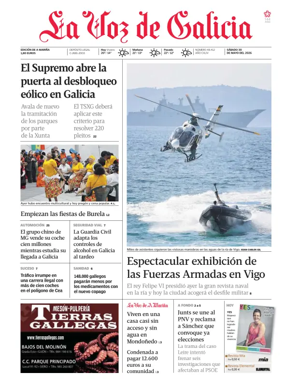 Cover of La Voz de Galicia (Viveiro)