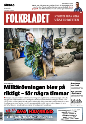 Cover of Folkbladet Vasterbotten
