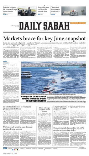 Cover of Daily Sabah (Turkey)