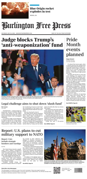 Cover of Burlington Free Press