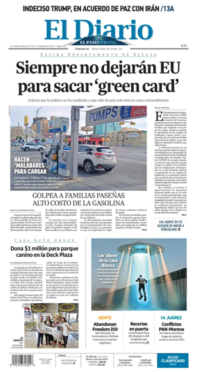Cover of El Diario de El Paso
