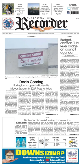 Cover of Porterville Recorder