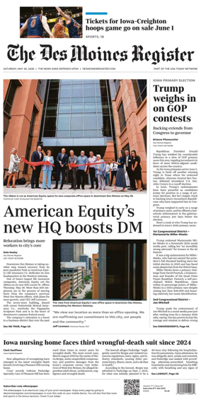 Cover of The Des Moines Register