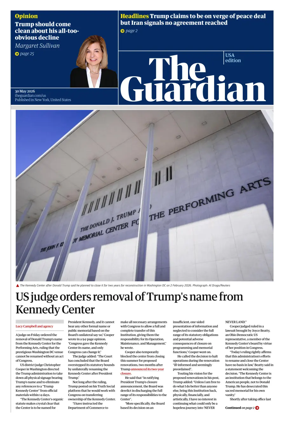 Cover of The Guardian (USA)