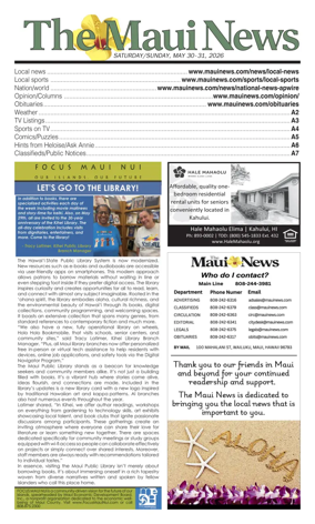 Cover of The Maui News - Weekender