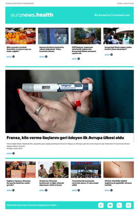 Cover of Euronews Health (Turkish) Compiled Edition