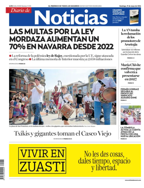 Cover of Diario de Noticias (Spain)