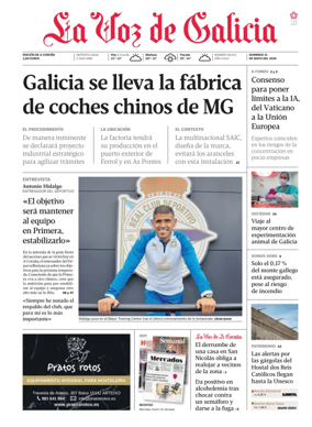Cover of La Voz de Galicia (A Coruna)