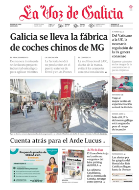 Cover of La Voz de Galicia (Lugo)