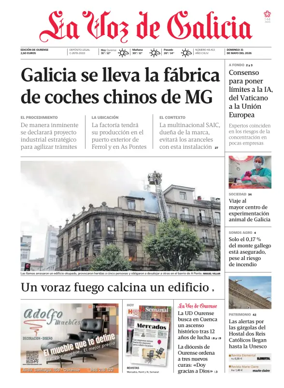 Cover of La Voz de Galicia (Ourense)