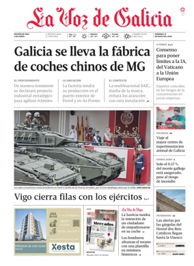 Cover of La Voz de Galicia (Vigo)