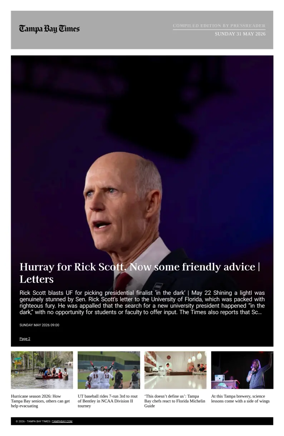Cover of Tampa Bay Times TFP