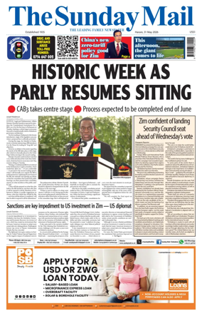 Cover of The Sunday Mail (Zimbabwe)
