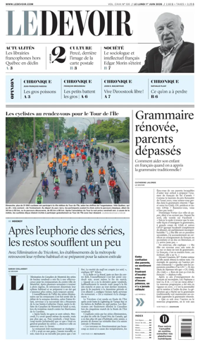 Cover of Le Devoir